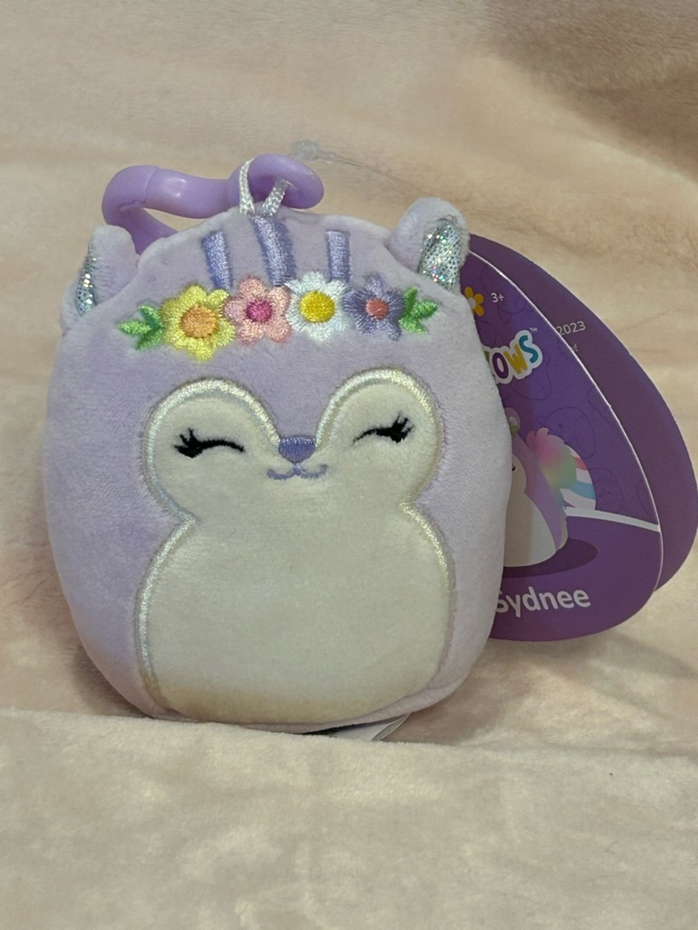 Sydnee Squirrel Flower Crown Squishmallow 3.5" clip